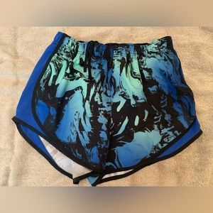 Nike Tempo Running Shorts. Blue Swirl Pattern Size M